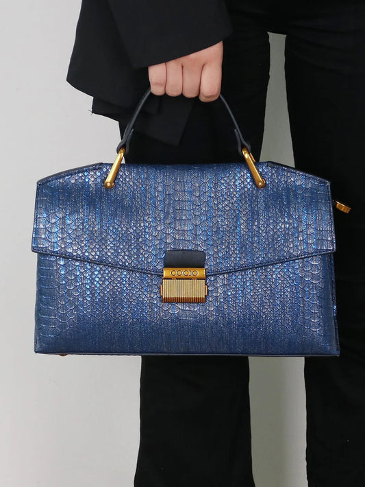 Embossed Snake-Print Bag - Urbann-Vibe
