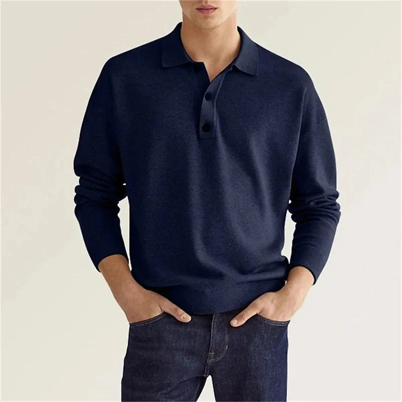 Men's TrendAura Grant Estate wool-cotton blend polo shirt, breathable timeless silhouette