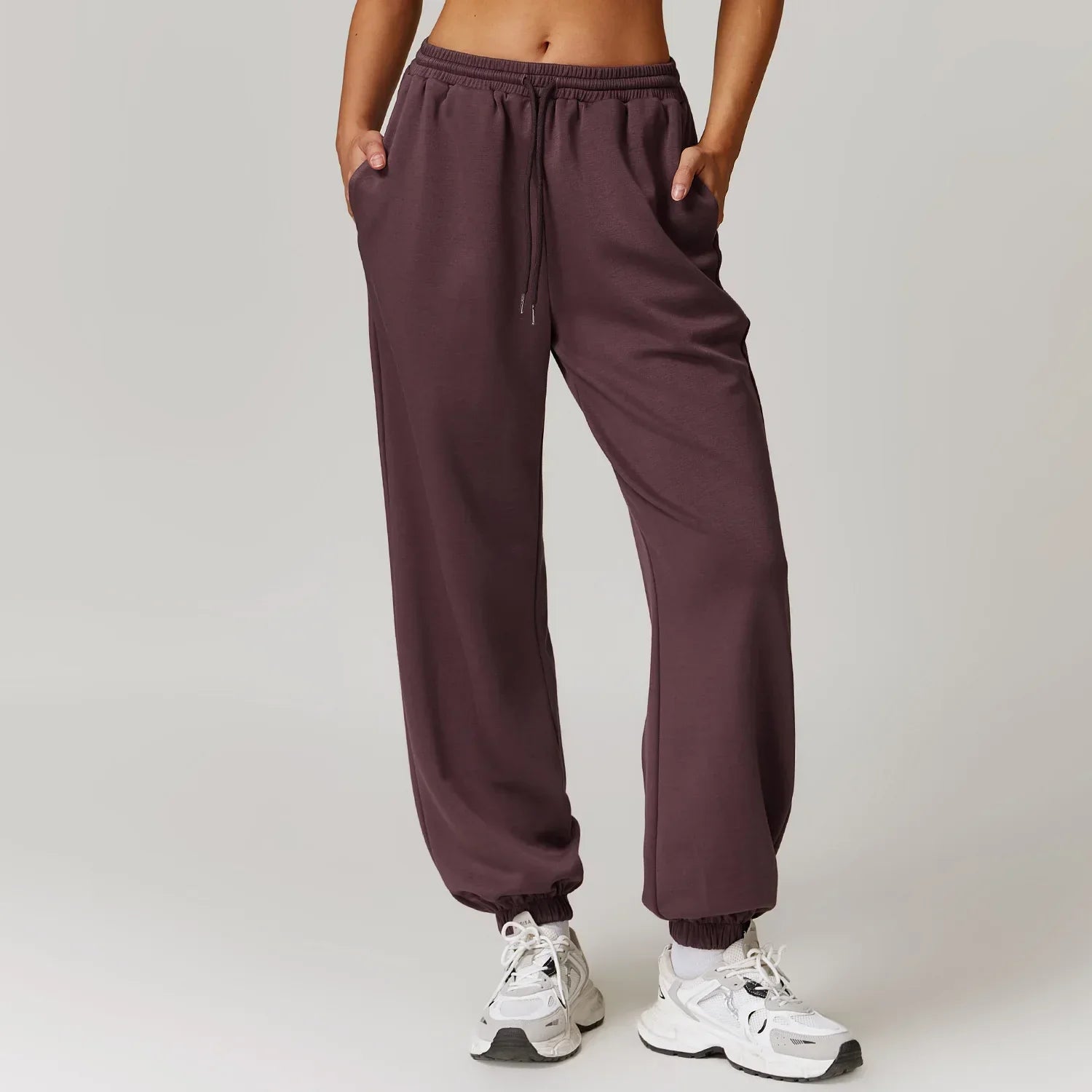 Women's black straight-leg yoga sweatpants cotton-spandex blend, versatile workout-to-lounge comfort fit