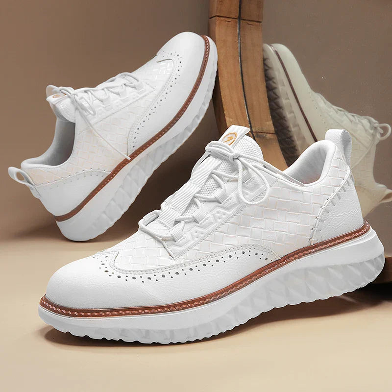 Men's denim blue hybrid sports sneakers with ultra-cushioned lightweight sole for daily comfort and versatility