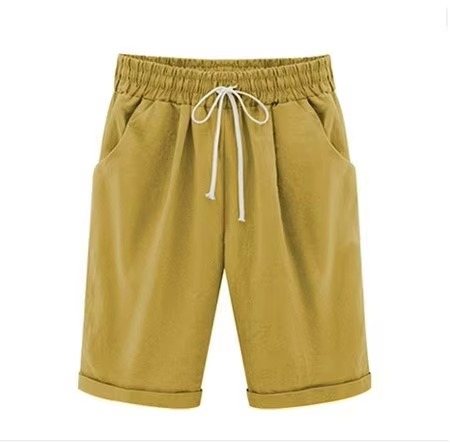 Women's high waist harem capri pants relaxed fit breathable cotton blend all-season casual style