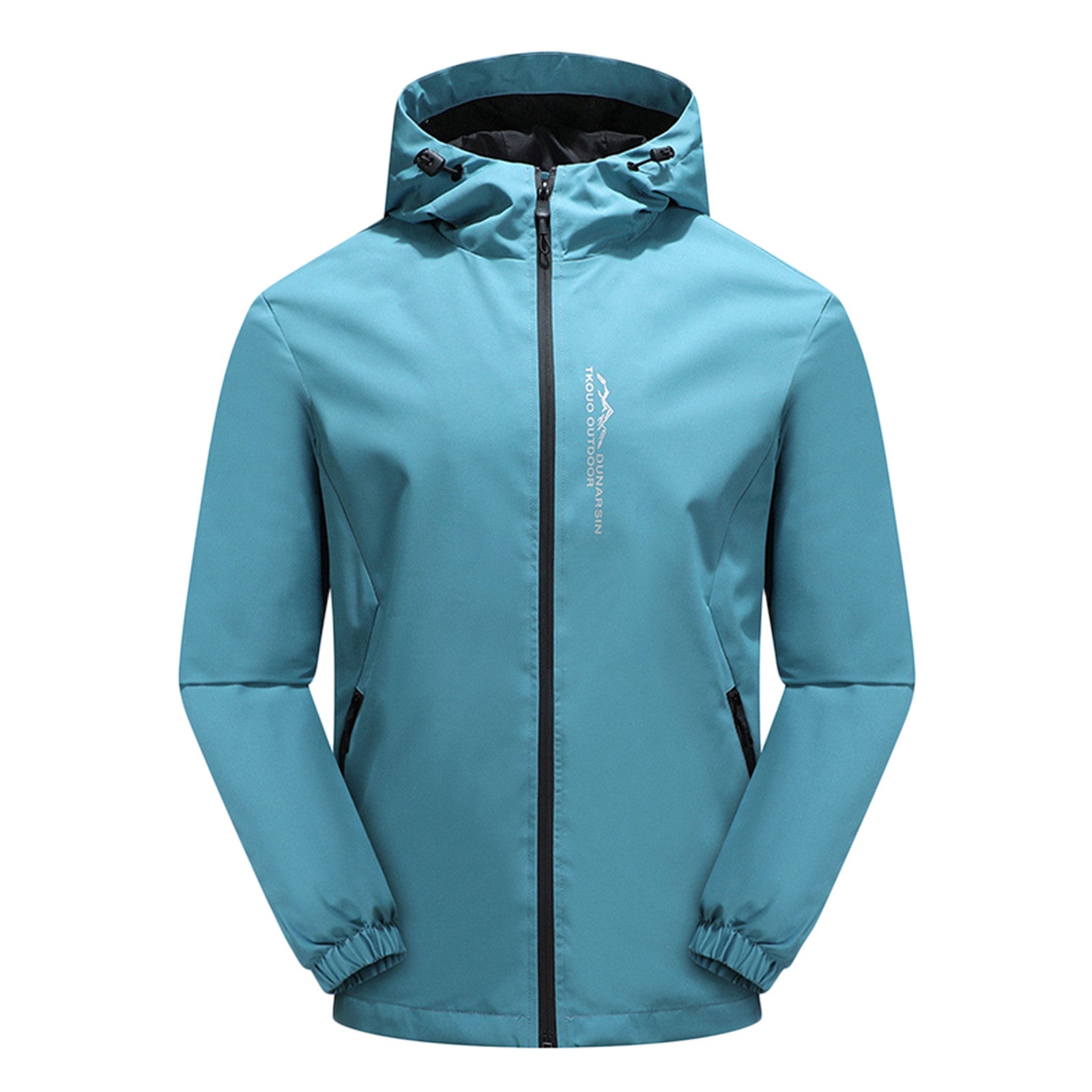Men's grey softshell hooded jacket regular fit with wind water resistant zipper closure