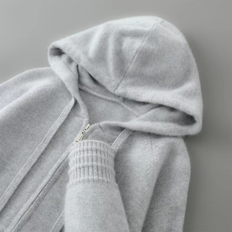 Men's merino wool hooded cardigan jacket slim casual fit lightweight breathable everyday layer