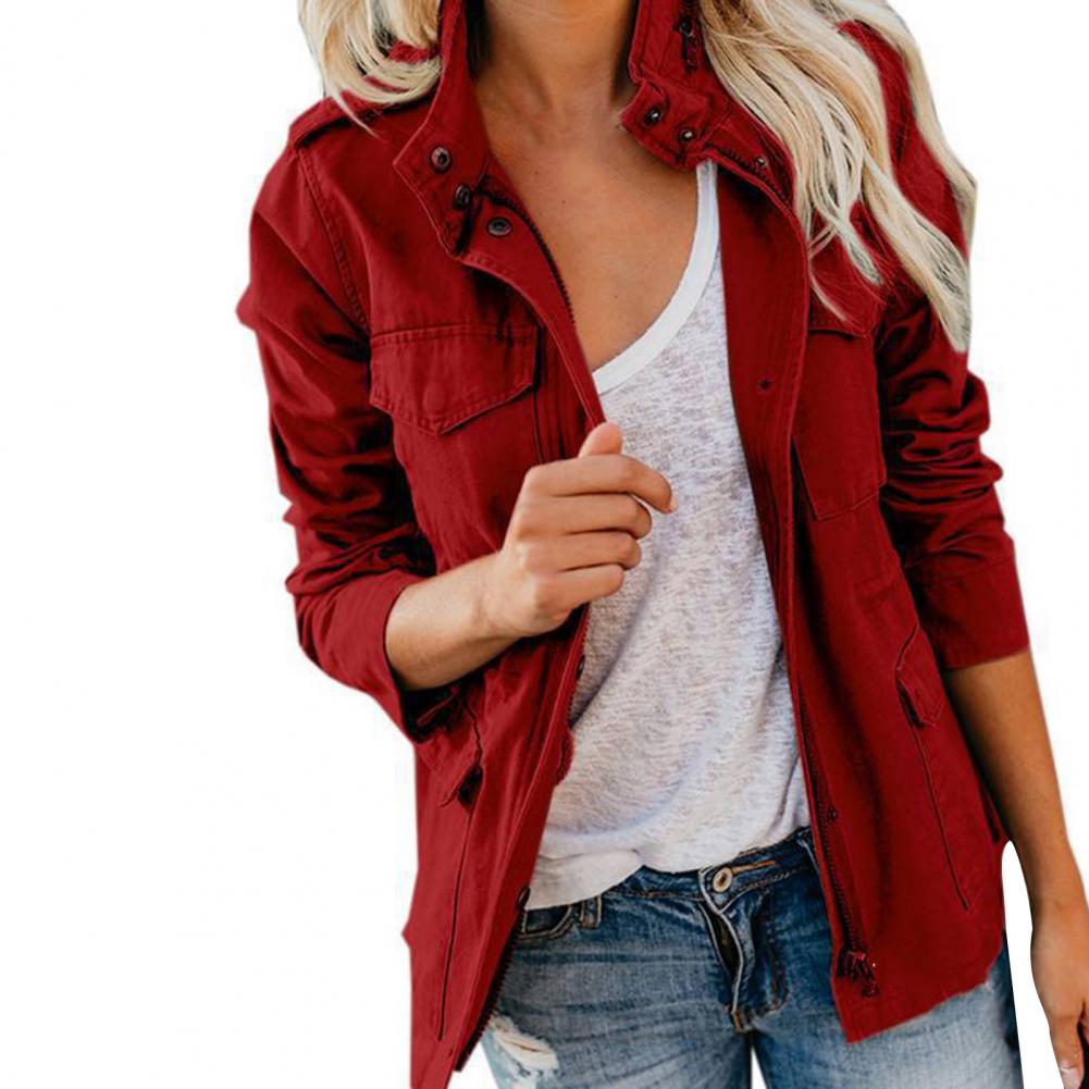 Women's utility jacket four-pocket lightweight long-sleeve polished silhouette everyday professional style