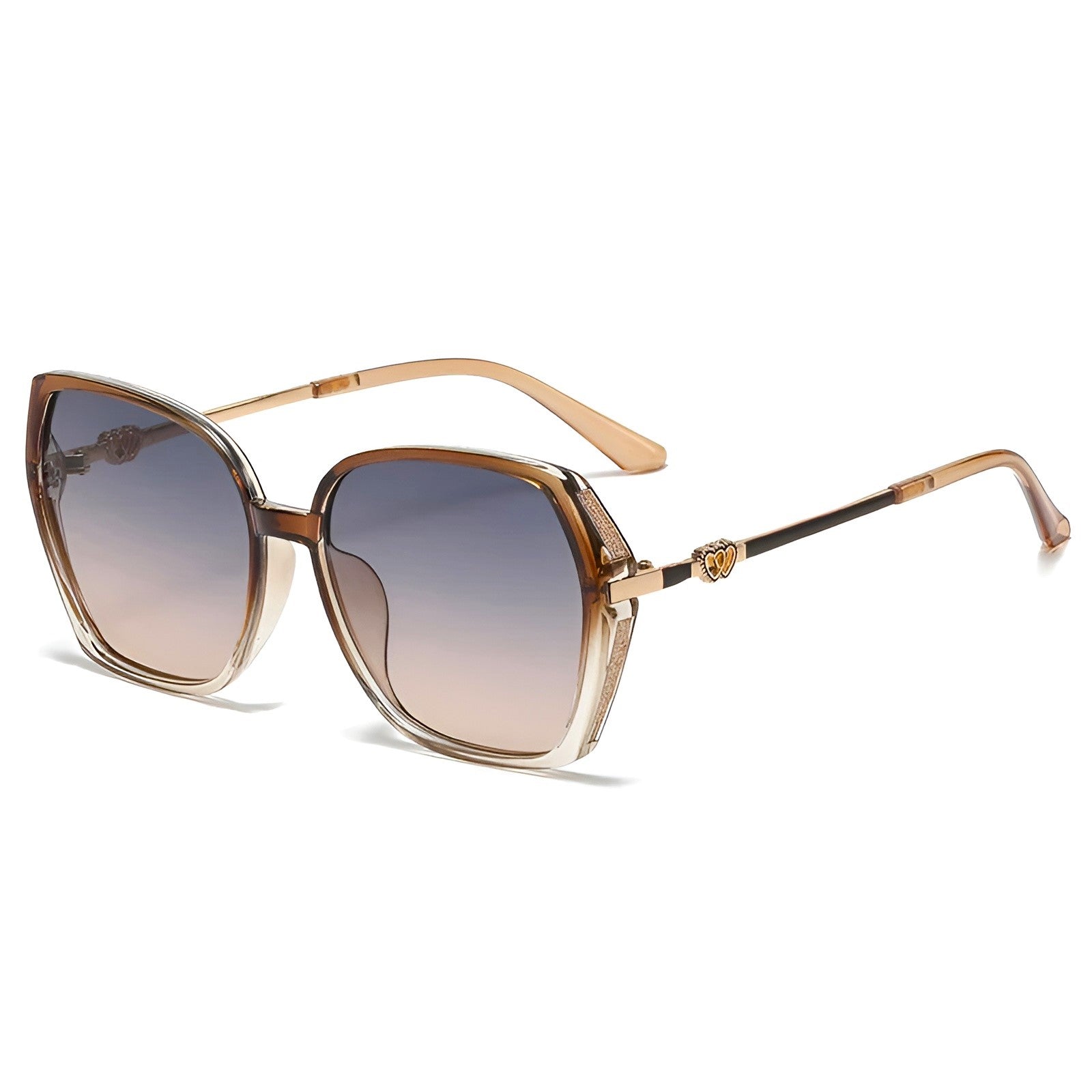 Oversized gradient sunglasses with metal alloy frames and UV-protective gradient lenses for bold fashion