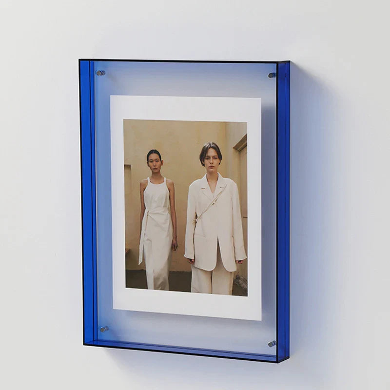 Vibrant transparent acrylic photo frame colorful modern display for wall or desk decor