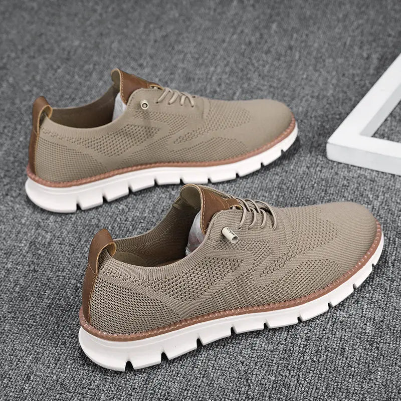 Men's breathable knit sneakers lightweight rubber sole casual everyday comfort urban style
