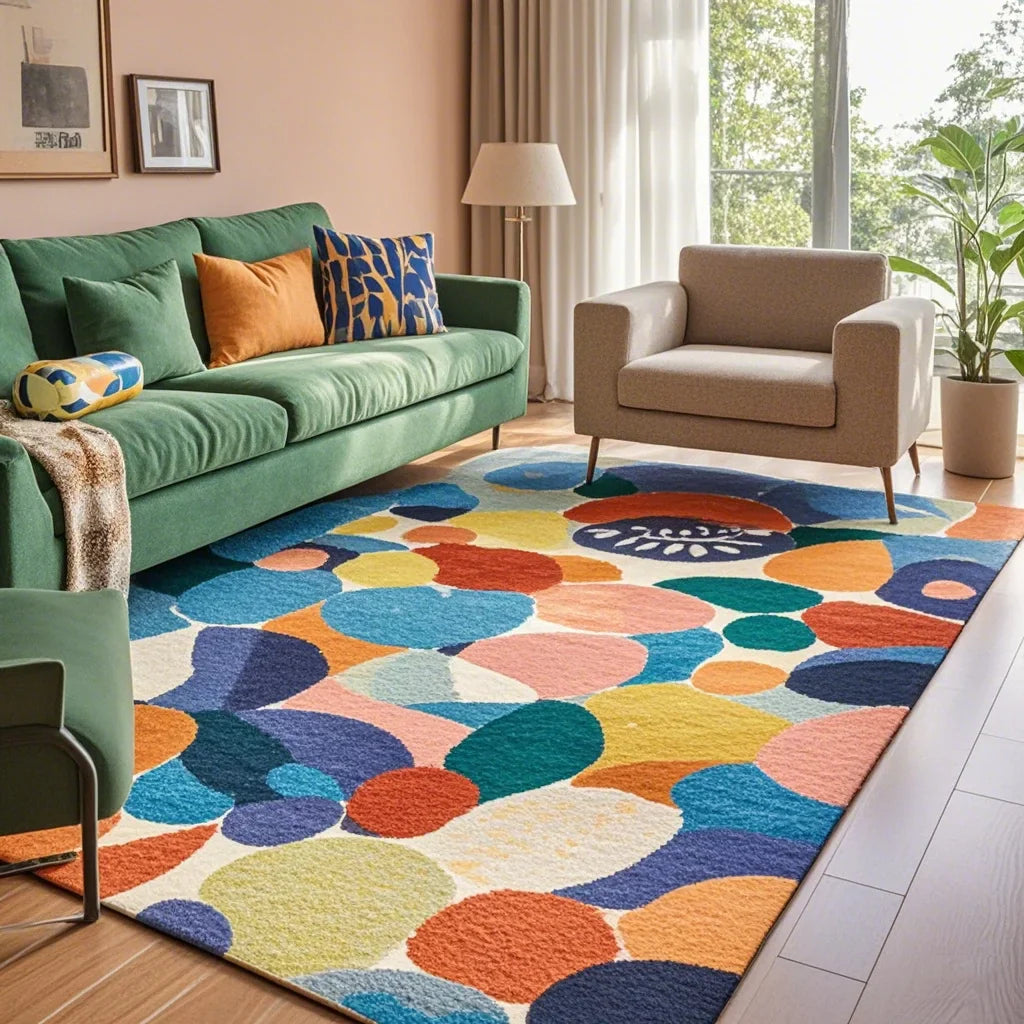 Dopamine velvet plush carpet rug dirt-resistant hand washable floor mat for modern living rooms