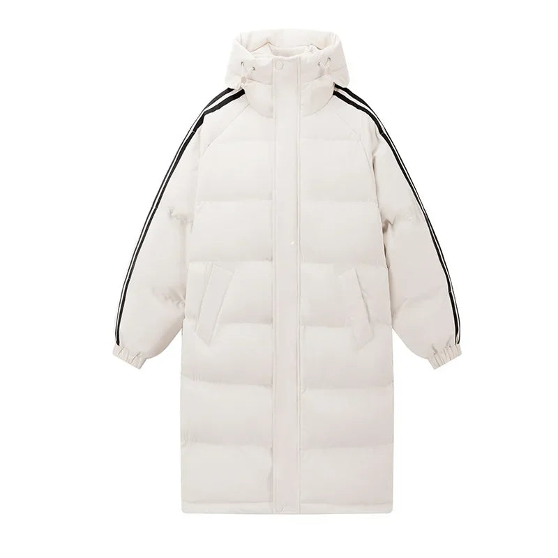 Women's long puffer ski jacket insulated warmth longline silhouette for outdoor winter style