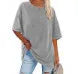 Women's oversized white cotton t-shirt relaxed fit breathable round neck summer tee