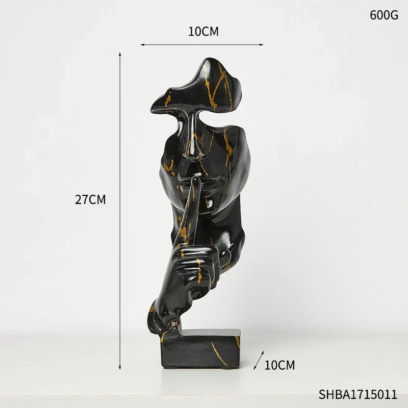 Elegant Orlyn Silencer art sculpture ornament, unique decorative accent for desk or shelf display