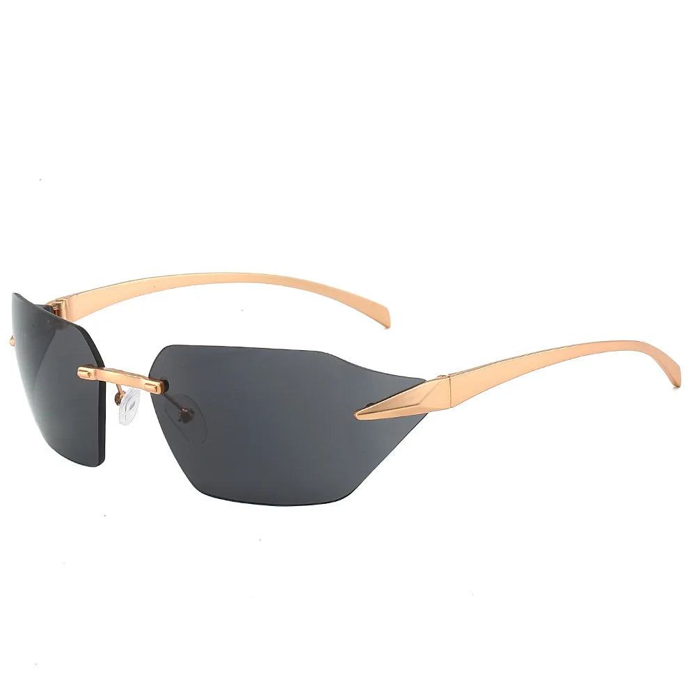 Vista Barcelona rimless sunglasses gold-tone frames lightweight UV protection fashion-forward adults