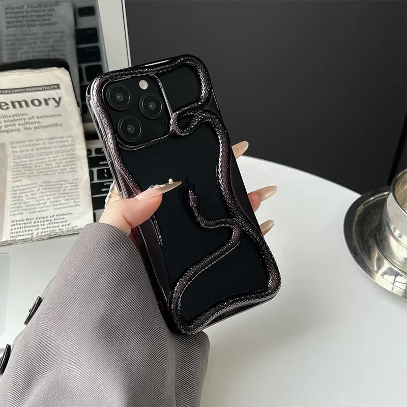 TrendAura Orion iPhone case hollow snake plating electroplated finish bold sculptural protective design