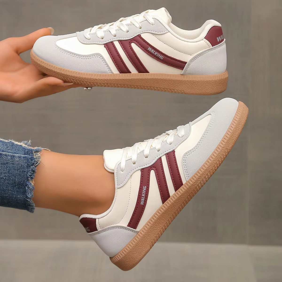 Women slip-on sneakers lightweight woven textile blend breathable flat silhouette everyday comfort