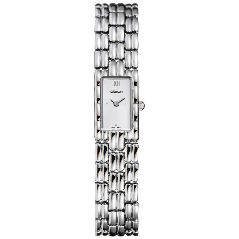 Isla women's rectangle gold-tone watch Roman numeral dial link bracelet elegant formal timepiece