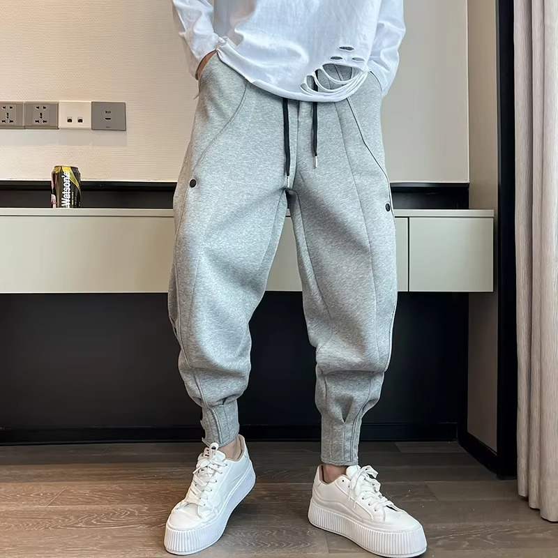 Men's wide leg jogger pants Korean style comfort fit streetwear casual everyday wear fitness