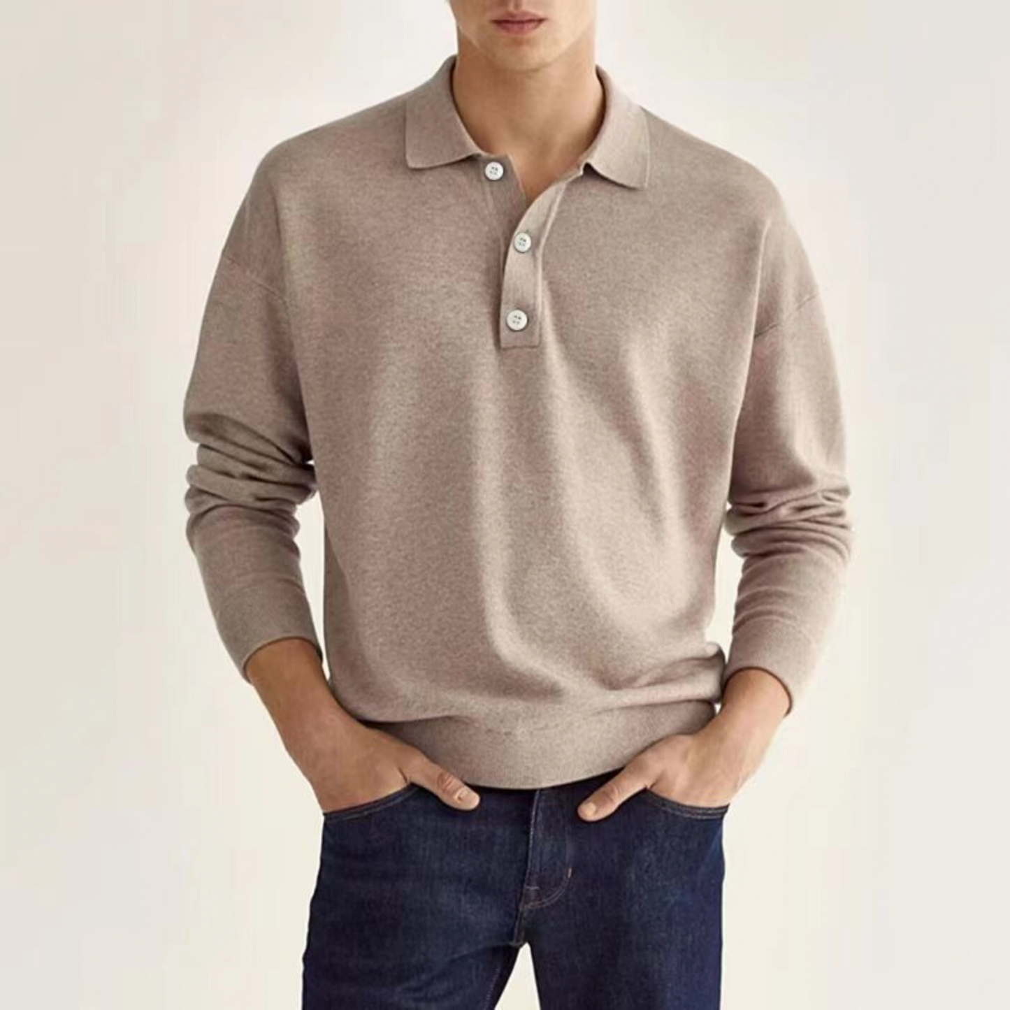 Men's TrendAura Grant Estate wool-cotton blend polo shirt, timeless silhouette, breathable premium fabric