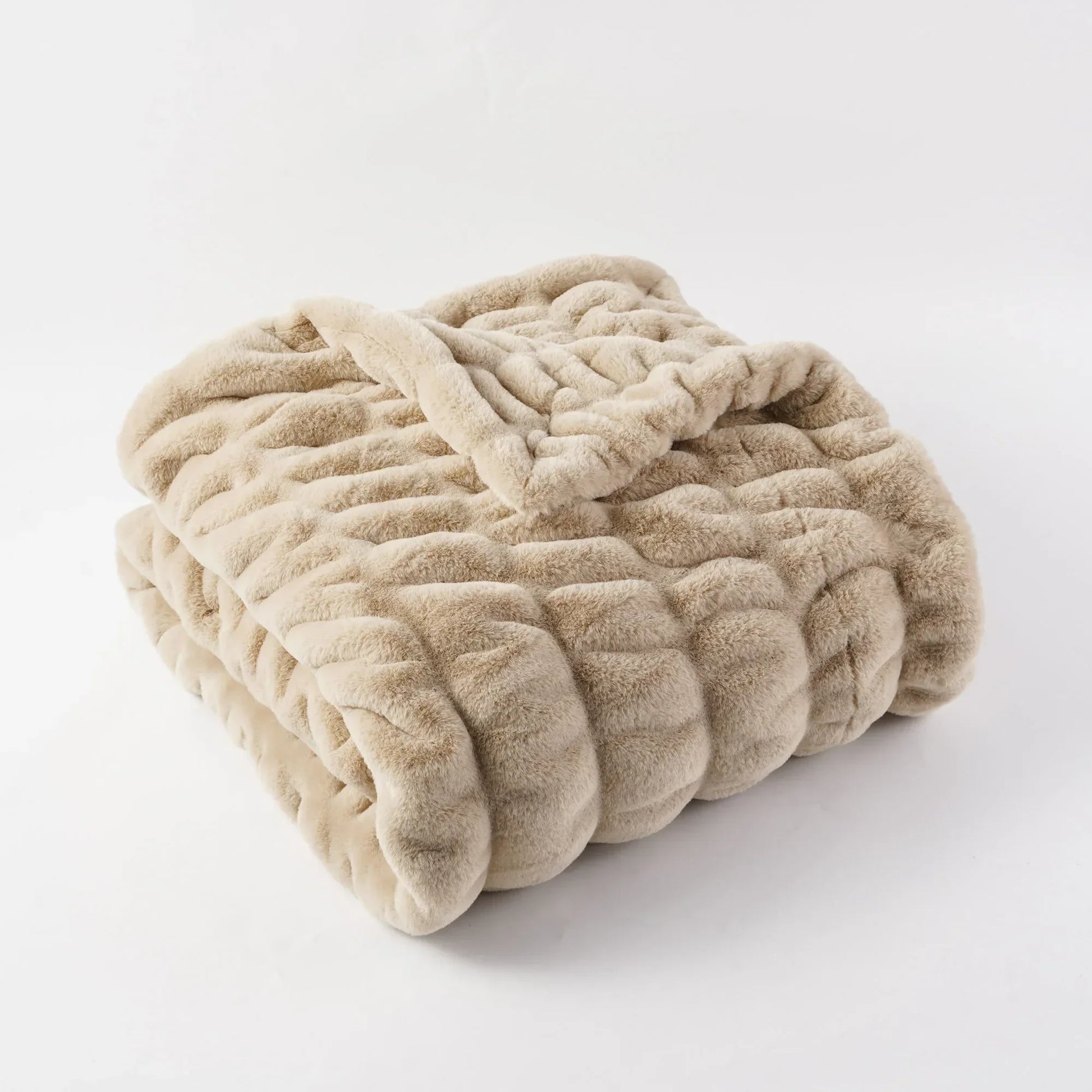 Versailles faux rabbit fur throw blanket velvet plush cozy wrap muted tones home decor accent