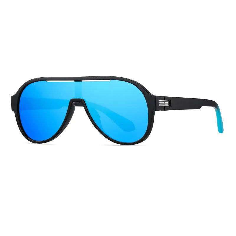 Men's Maverik Jetliner blue polarized mirror sunglasses with UV protection and road-tuned curved lenses