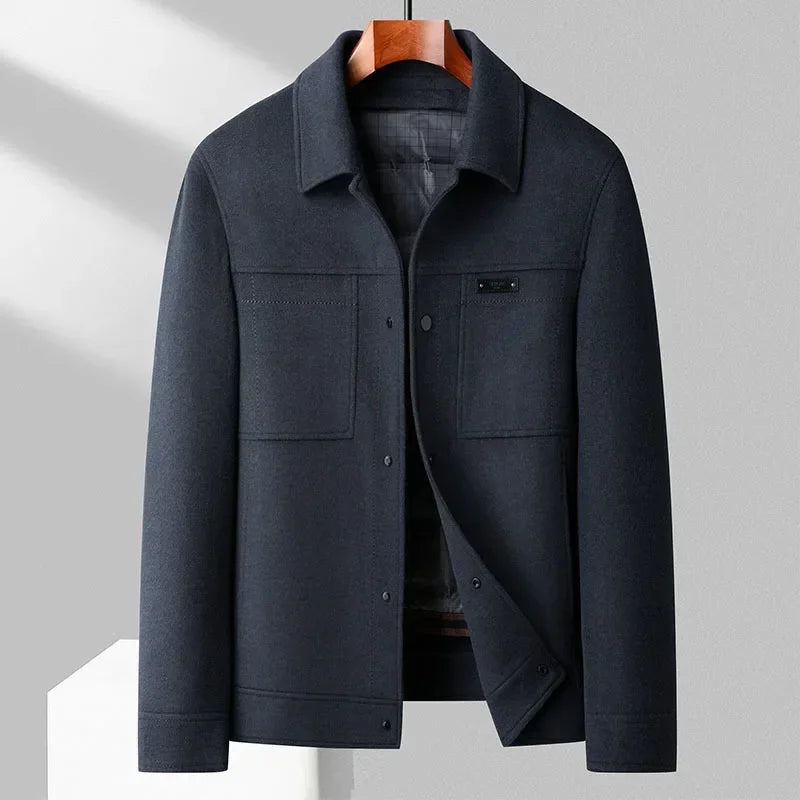 Vercelli charcoal wool tailored jacket with detachable quilted lining, business casual professional fit