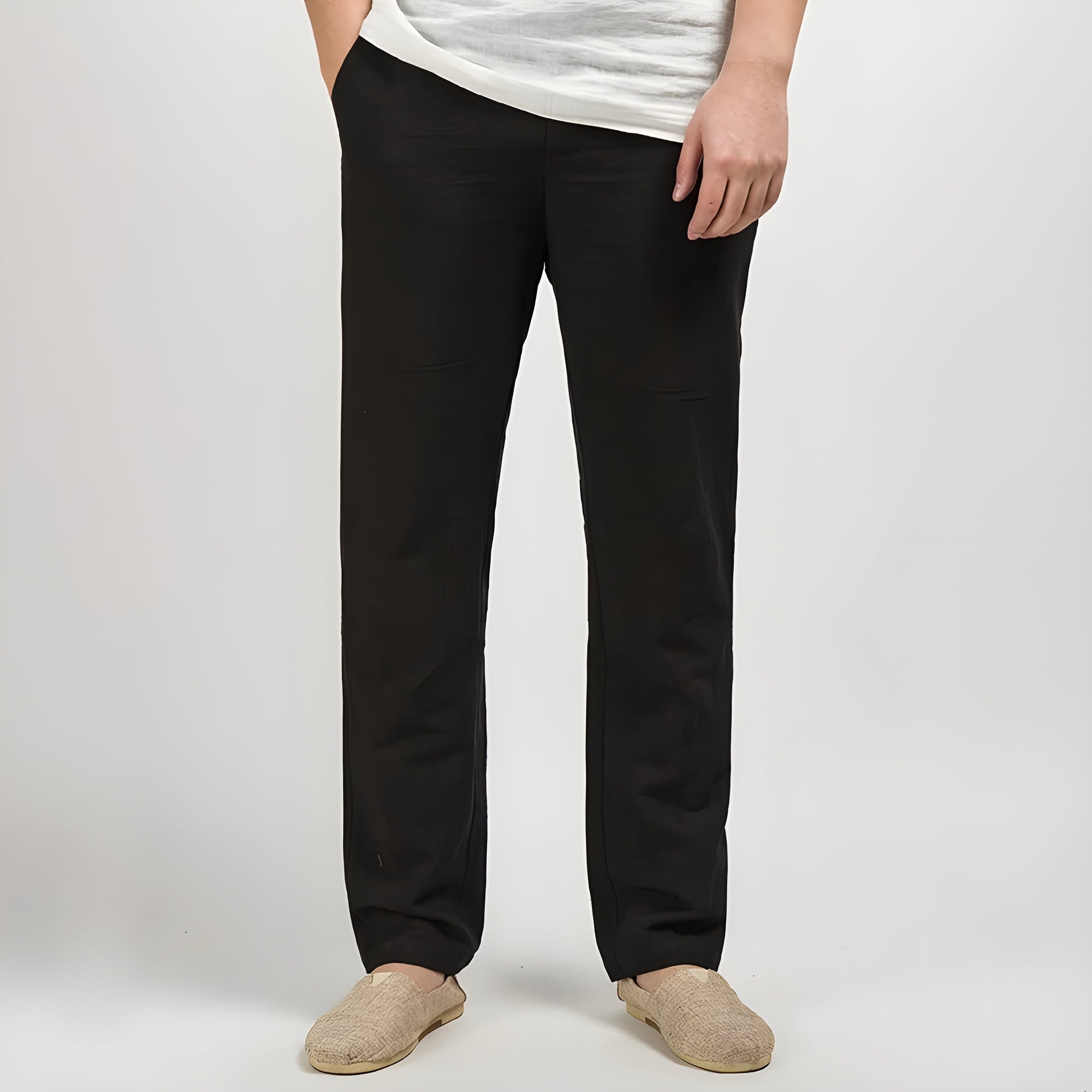 Hampton linen pants straight-cut ankle-length cotton-linen blend smart casual breathable trousers