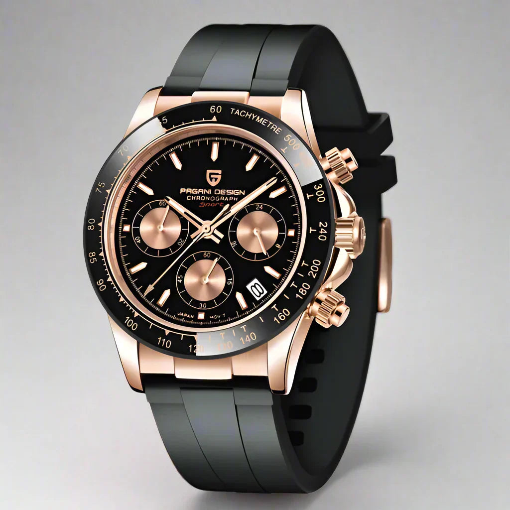 Bexley professional chronograph watch stainless steel case sapphire crystal quartz movement