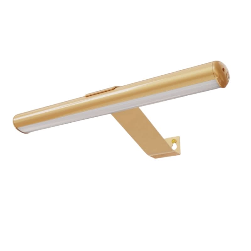 Minimalist brushed gold picture light LED spotlight sleek gallery-quality design for art lovers
