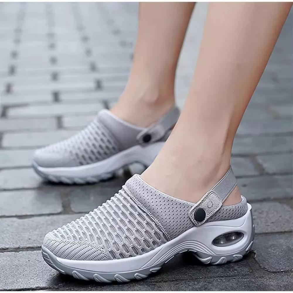 Women's breathable mesh orthopedic clogs with built-in arch support, lightweight walking sandals