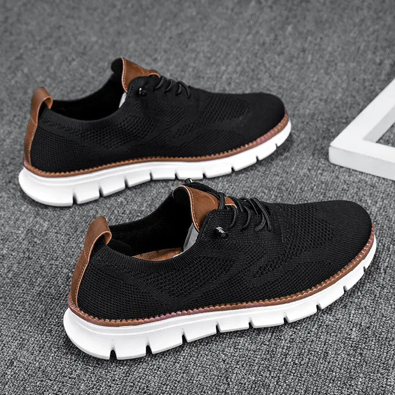Men's breathable knit sneakers lightweight rubber sole casual everyday comfort urban style