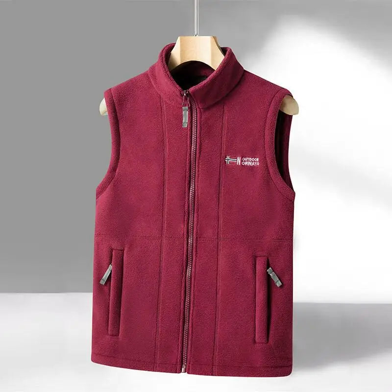 Lightweight Nordic fleece vest, quad-panel geometric stitching, stretch fit, premium insulation outdoor layer