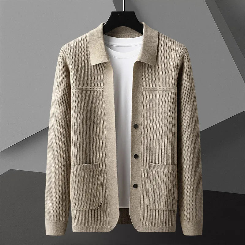 Morel relaxed-fit knit cardigan in neutral tones, soft-textured lightweight everyday casual layer