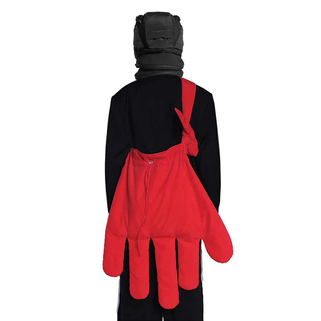 Waterproof nylon glove-shaped crossbody bag with large drawstring compartment for urban style