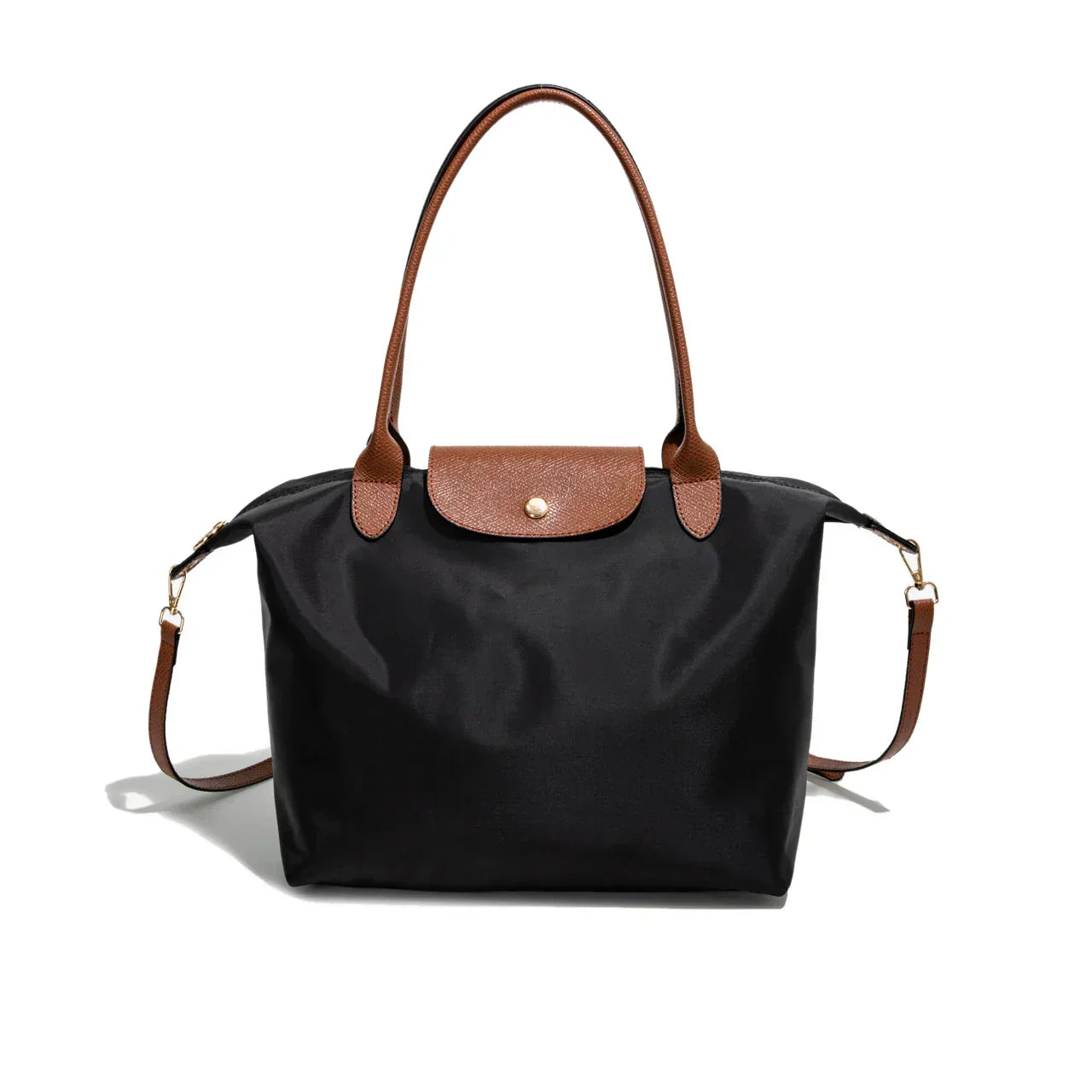 Aria foldable nylon tote bag water-resistant lightweight with leather handles everyday women travel