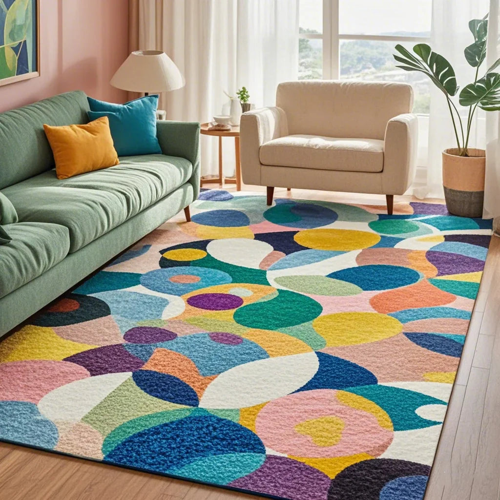 Dopamine velvet plush carpet rug dirt-resistant hand washable floor mat for modern living rooms