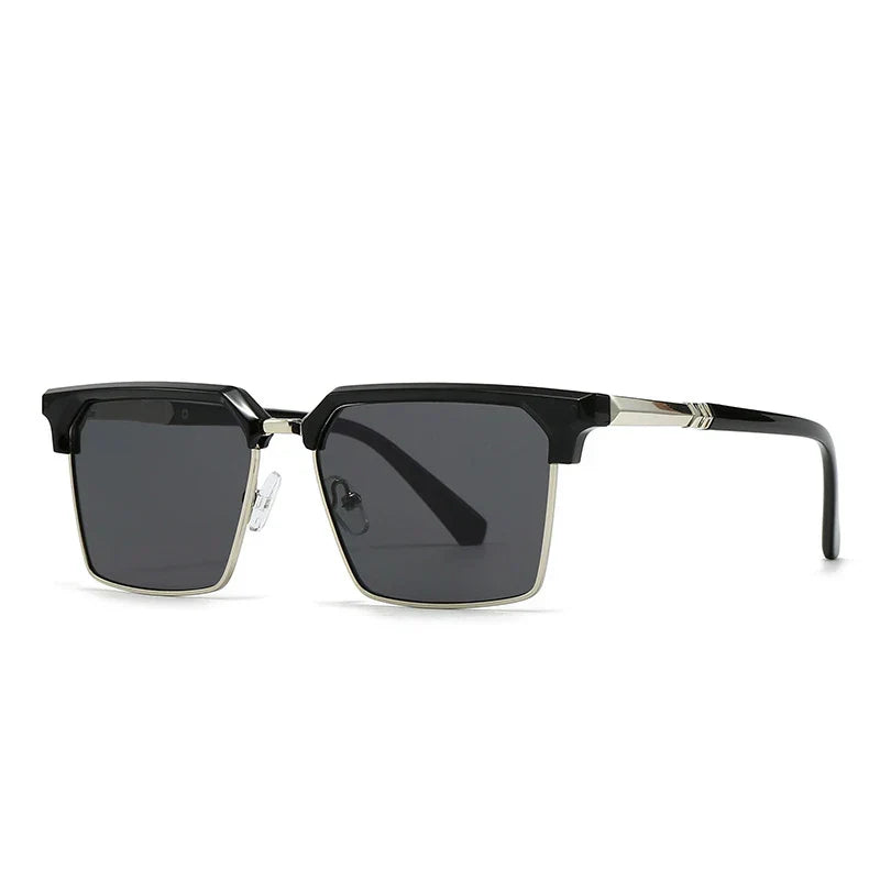Unisex square frame retro gradient sunglasses UV400 bold vintage street-style tinted lenses