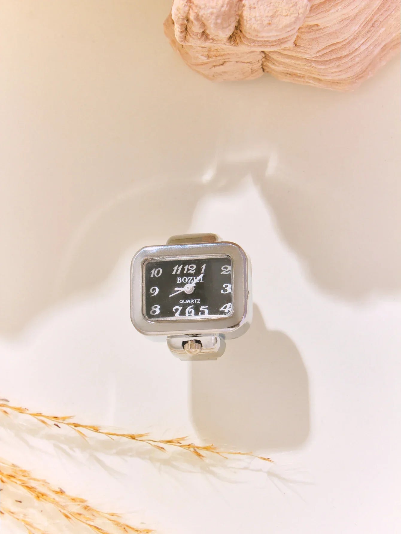 Luna elegant women's ring watch dainty square face rust-resistant timeless minimalist jewelry style