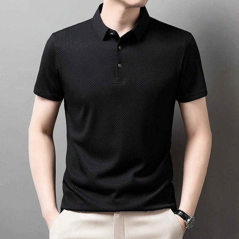 Men's Caedon breathable polo shirt smart casual lightweight fabric expert craftsmanship comfort fit