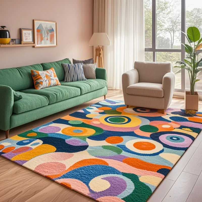 Dopamine velvet plush area rug dirt-resistant hand washable floor mat for modern living rooms