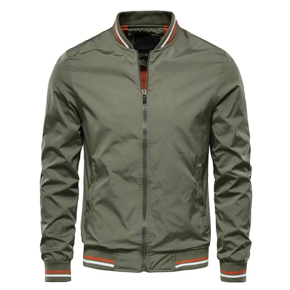 Urbann-Vibe men's slim fit burgundy bomber jacket lightweight baseball style polyester blend
