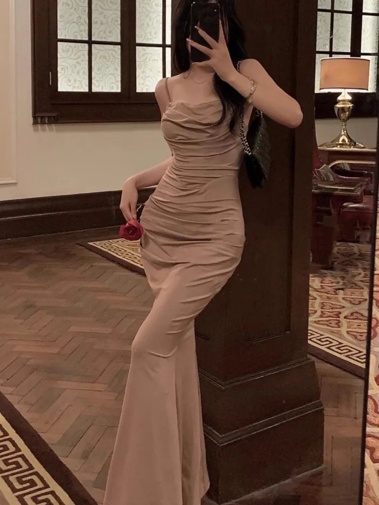 Monika elegant slim white summer dress with front slit, stretchy polyester, refined neckline