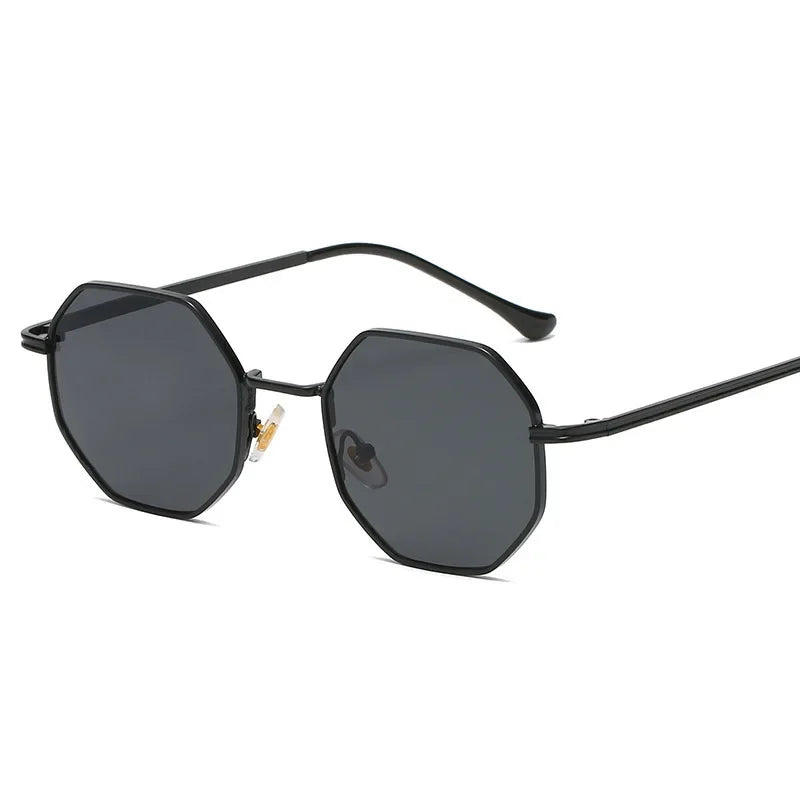 Amari unisex retro sunglasses octagon polygon gold-plated frame UV400 feather-light 70s vintage