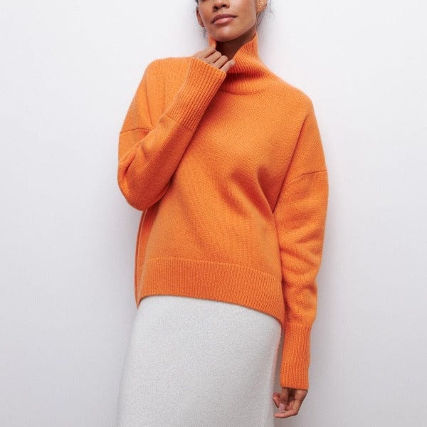 Patricia women's relaxed-fit turtleneck sweater in cozy wool blend with ribbed high neck