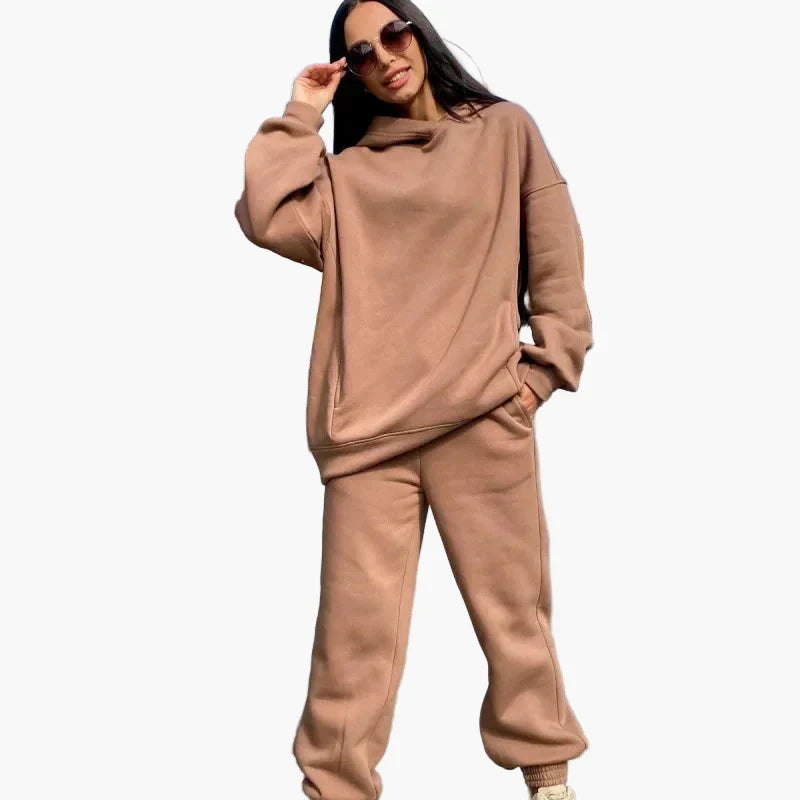 Women's oversized hoodie jogger set loose fit street style two-piece matching loungewear