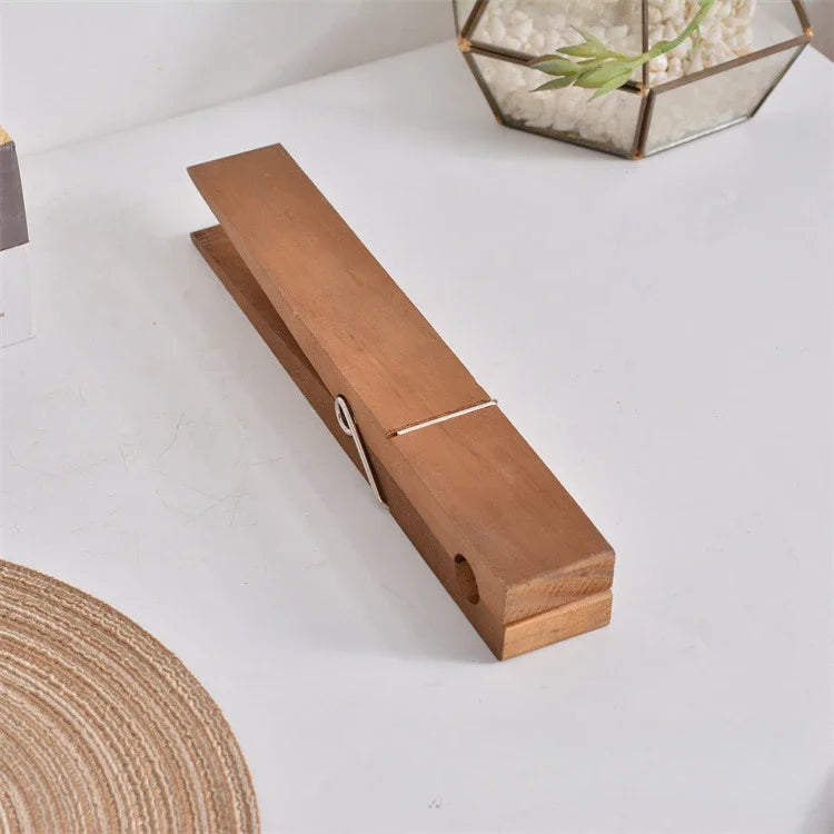 Giant wooden clothespin decor accent natural finish whimsical home display gift easy install