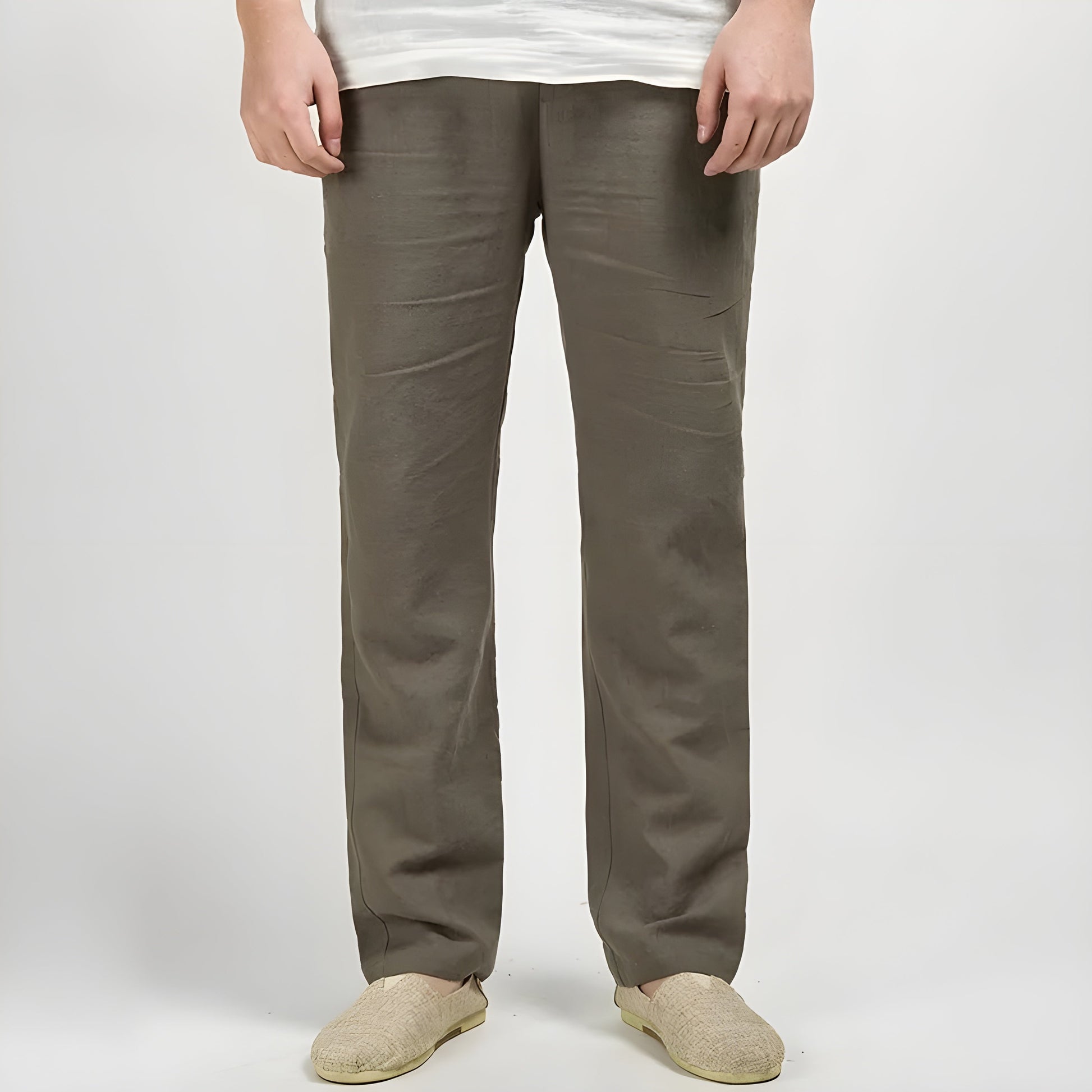 Hampton linen pants straight-cut ankle-length cotton-linen blend smart casual breathable trousers