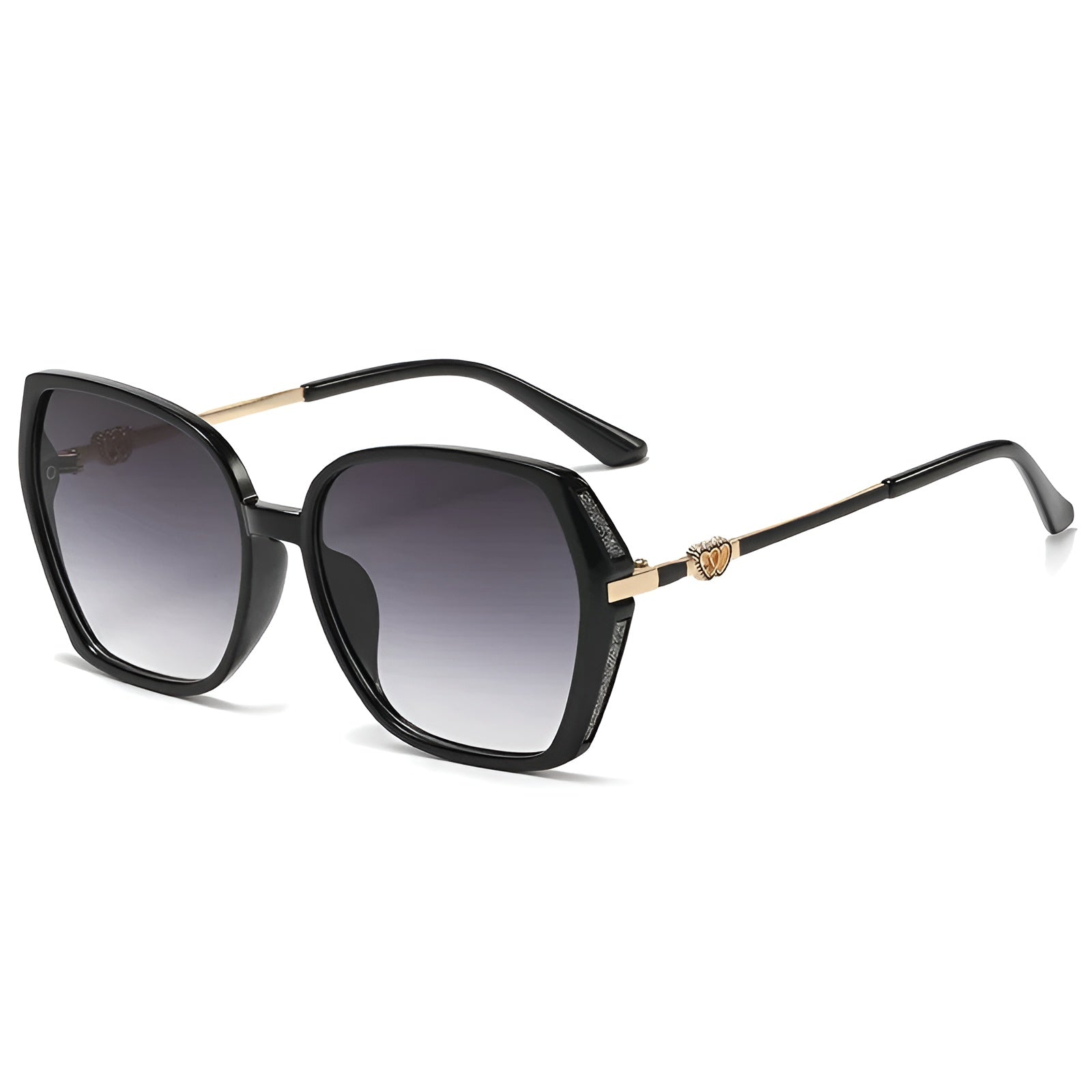 Oversized gradient sunglasses bold metal frames UV protection fashion-forward statement lenses