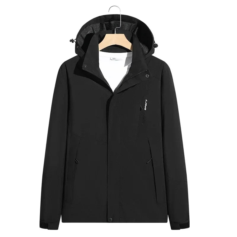 Unisex insulated ski jacket with adjustable hood, clean modern silhouette for cold-weather outdoor wear