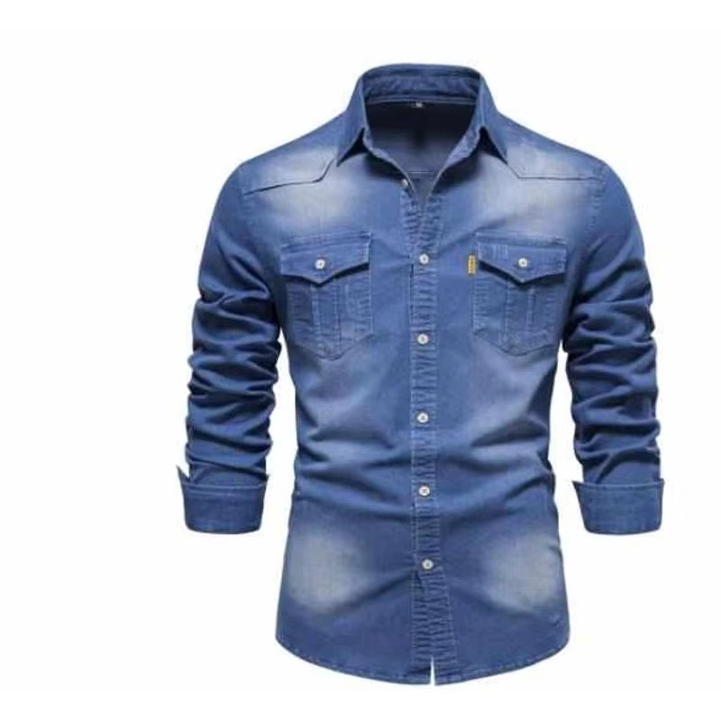 Men's slim fit white cotton long sleeve shirt with ice sensation breathable moisture-wicking urban style