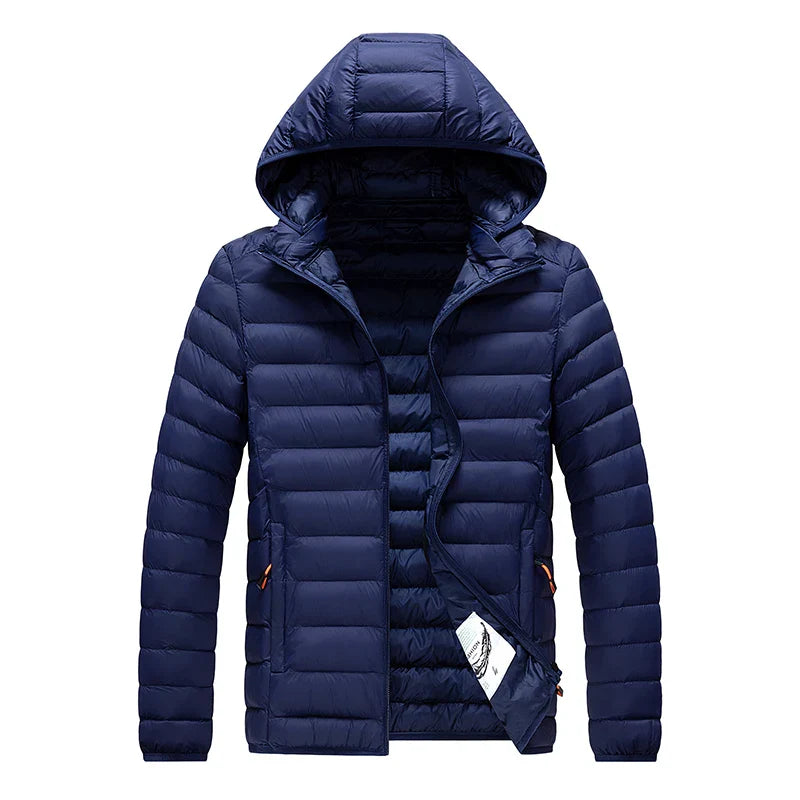 Joost warm autumn jacket windproof outer shell soft lining adjustable hood timeless cut everyday wear