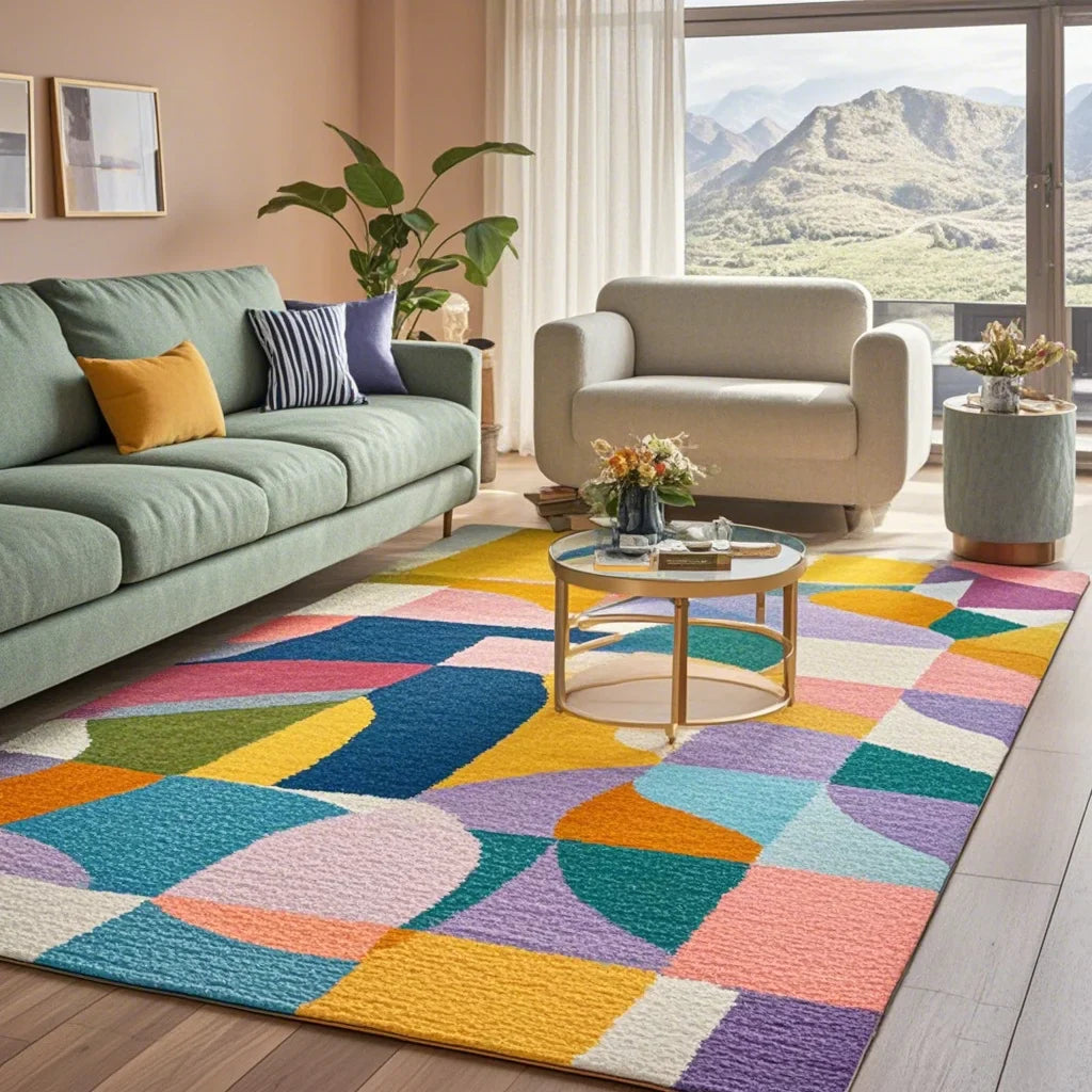 Dopamine velvet plush area rug dirt-resistant hand washable floor mat for modern living rooms